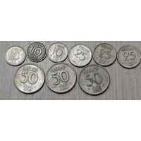 Шведские, разменные, серебряные монеты. 1950-ых. aUNC