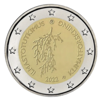 2 Евро Финляндия 2022 Исследования климата в Финляндии UNC из ролла