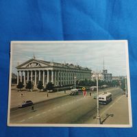 Открытка Минск Дворец Профсоюзов, БССР, прошедшая денежную реформу 1.01. 1961 год, штамп