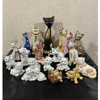 Статуэтки Игрушки Фигурки Котята Кошки Коты Пара Копилки Фарфор Керамика Дерево Металл Ручная работа Hand made Коллекция Котиков