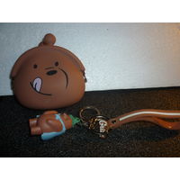 Резиновый кошелёк и брелок MINISO We Bare Bears