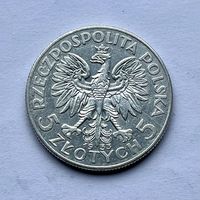 Монета СЕРЕБРО Польша 5 злотых 1933 год Ядвига ОТЛИЧНЫЕ