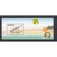 Парусный корабль. Кирибати. 1999. 1 блок (SPECIMEN). Michel N бл38 (5,0 е)