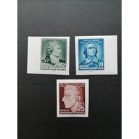 ГДР 1955 Марки из блока Mi.12 серии "Год Шиллера. К 150-летию со дня смерти Фридриха Шиллера" (чистые**) Mi.464в-466в каталог 15.00 евро