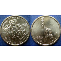 США. 1 доллар 2025 N29 Американские инновации. Космический центр имени Линдона Джонсона. Техас. Минтмарка D.