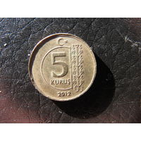 Турция. 5 куруш.2012. С 20 копеек. Распродажа коллекции. Смотрите другие лоты.