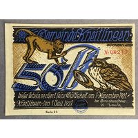 Нотгельд Кнайтлинген,50 пфеннигов 1921 год. Веймарская республика.