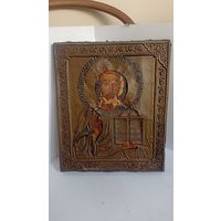 Икона, живопись латунь, конец 19, начало 20 века, с рубля