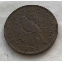 Новая Зеландия 1 пенни 1953 Новозеландский туи Елизавета II - первый год правления!