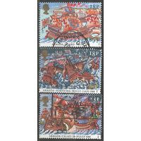 Британия. 400 лет гибели испанской армады. 1988г. 3 марки.