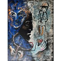 Панно на холсте картон акрил