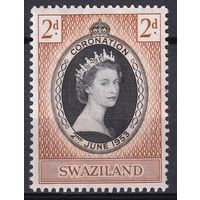 77.BrKS. Великобритания. Колонии. Свазиленд. Коронация Елизаветы II. 1953 г. 2d. Mi.#54.