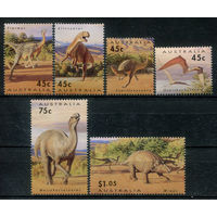 Австралия - 1993г. - динозавры - 6 марок - полная серия, MNH, вторая марка с незначительным расслоением-повреждением обратной стороны [Mi 1370-1375]. #3-WB-91-KS-6