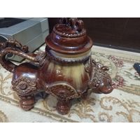 Сосуд Корова Бык обливная керамика СССР (есть скол) антураж