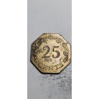 Мальта 25 цент 1975