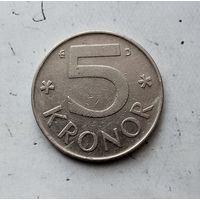 5 крон 1987 года Швеция. Король Карл 16 Густав.