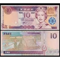 Фиджи 10 долларов образца 2002 года UNC p106