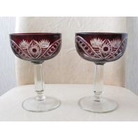 Все лоты с рубля.Пара фужеров,Неман,марганцевое стекло,Неман,50-е г.г.