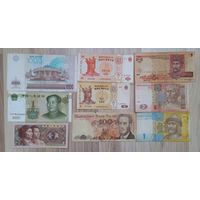Банкноты разных стран 9 штук