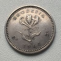 Родезия 6 пенсов 1964 4-4-47