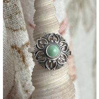 Кольцо серебряное с бирюзой натуральной СССР 875 звезда р17 в3,23