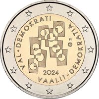 2 евро 2024 Финляндия Выборы UNC из ролла