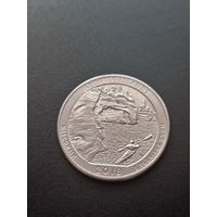 США 25 центов  2018 г. D - Национальные озёрные побережья островов Апостол