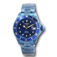 Редкие часы Invicta Pro Diver Automatic Blue Label, новые. Механика, оксидированные корпус и браслет. Водозащита WR 200 м по ISO 22810.