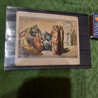 Хромолитография 1898г., Двенадцатилетний Иисус в храме (по рисунку немецкого художника Карла Готтлаба Шёнхера (1824-1906) + того же автора Иисус и апостолы в лодке... .