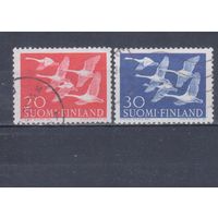 [398] Финляндия 1956. Фауна.Птицы.Лебеди. Гашеная серия. Кат.гаш.3 е.