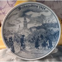 Коллекционная тарелка Рождество. 1989 год. Германия. 19,5 см.