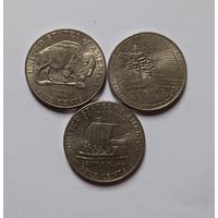 5 центов памятные монеты США 3 шт.