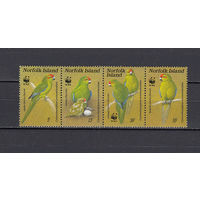 Фауна. Птицы. Норфолк. 1987. 4 марки в сцепке. Michel N 421-424 (20,0 е)