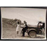 Фото с автомобилем ГАЗ-69. Монголия. 1970 г. 8х11 см.