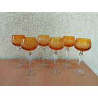 Набор бокалов Янтарная сетка, объём 200 мл, хрусталь. Германия