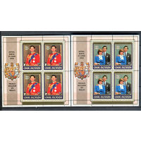 Острова Кука - 1982г. - принц Чарльз, принцесса Диана, рождение принца Уильяма - 2 малых листа - полная серия, MNH [Mi 818-821]. #3-WB-Z-2-16