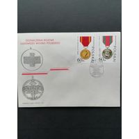 Польша 1989 КПД с полной серией марок "Польская народная армия: правительственные награды-орден и медаль" (спецгашение) Mi.3225-3226 каталог 1.00 евро