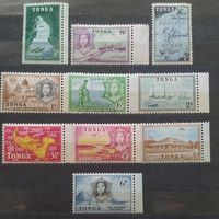 Британские колонии. Тонга 1953 г. SG101-110 MH