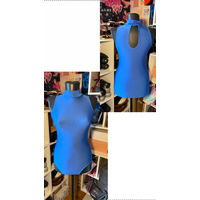 Боди голубое с горлом