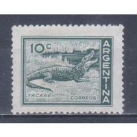 [903] Аргентина 1959. Фауна.Рептилии.Крокодил. БЕЗ КЛЕЯ.