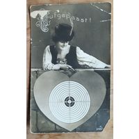 Старинная импортная открытка. Подписана.