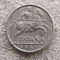 Испания 10 сентимо  1953 г.