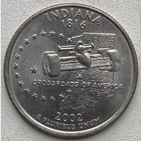 США 25 центов (квотер) 2002 г. P. Штат Индиана