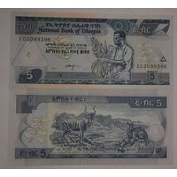 Эфиопия 5 бырр 2017 года UNC