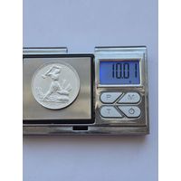 50 копеек 1924 года. ПЛ. Серебро 900. Монета не чищена. 45584.