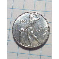 50 лир Италия 1993 год
