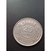 Белиз 25 центов 2000 г.