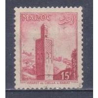 [903] Французские колонии. Марокко 1955. Культура.Архитектура.15фр. Гашеная марка.