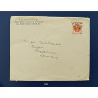 Почтовый конверт. Великобритания. Германия.  1899г. Марка 1/2 пенни Юбилейная.