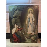 Старинная литография Дева Мария